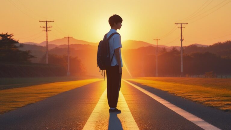 地平線から太陽が昇り始めた夜明け。