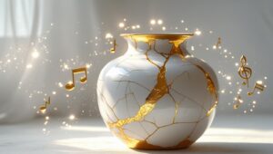 静かな光の中に置かれた、美しい白磁の器