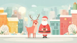 赤鼻のトナカイとサンタ