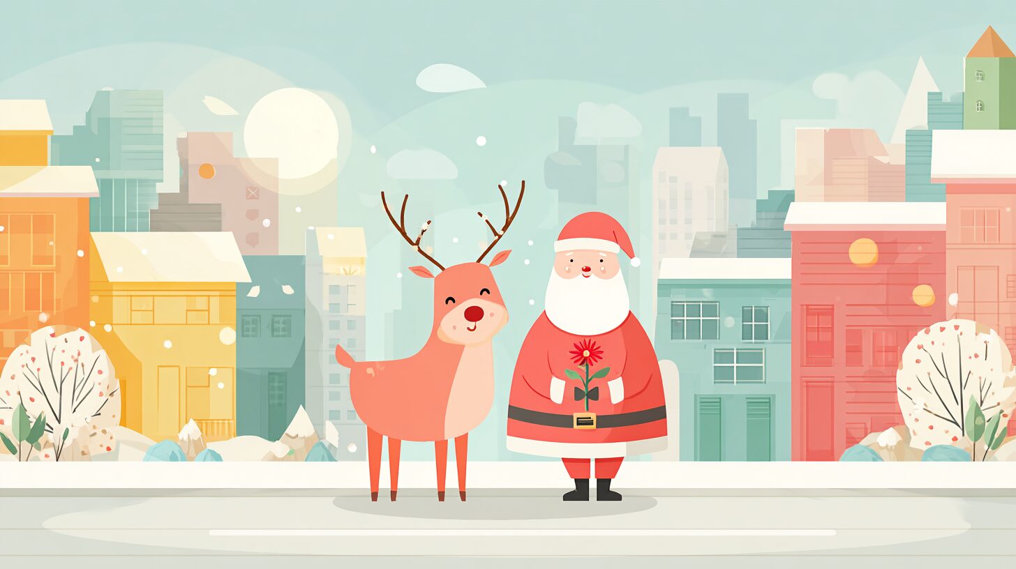 赤鼻のトナカイとサンタ