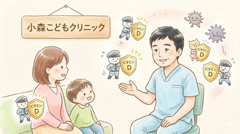 子守子どもクリニック 子守院長がビタミンDの大切さを家族に伝えている