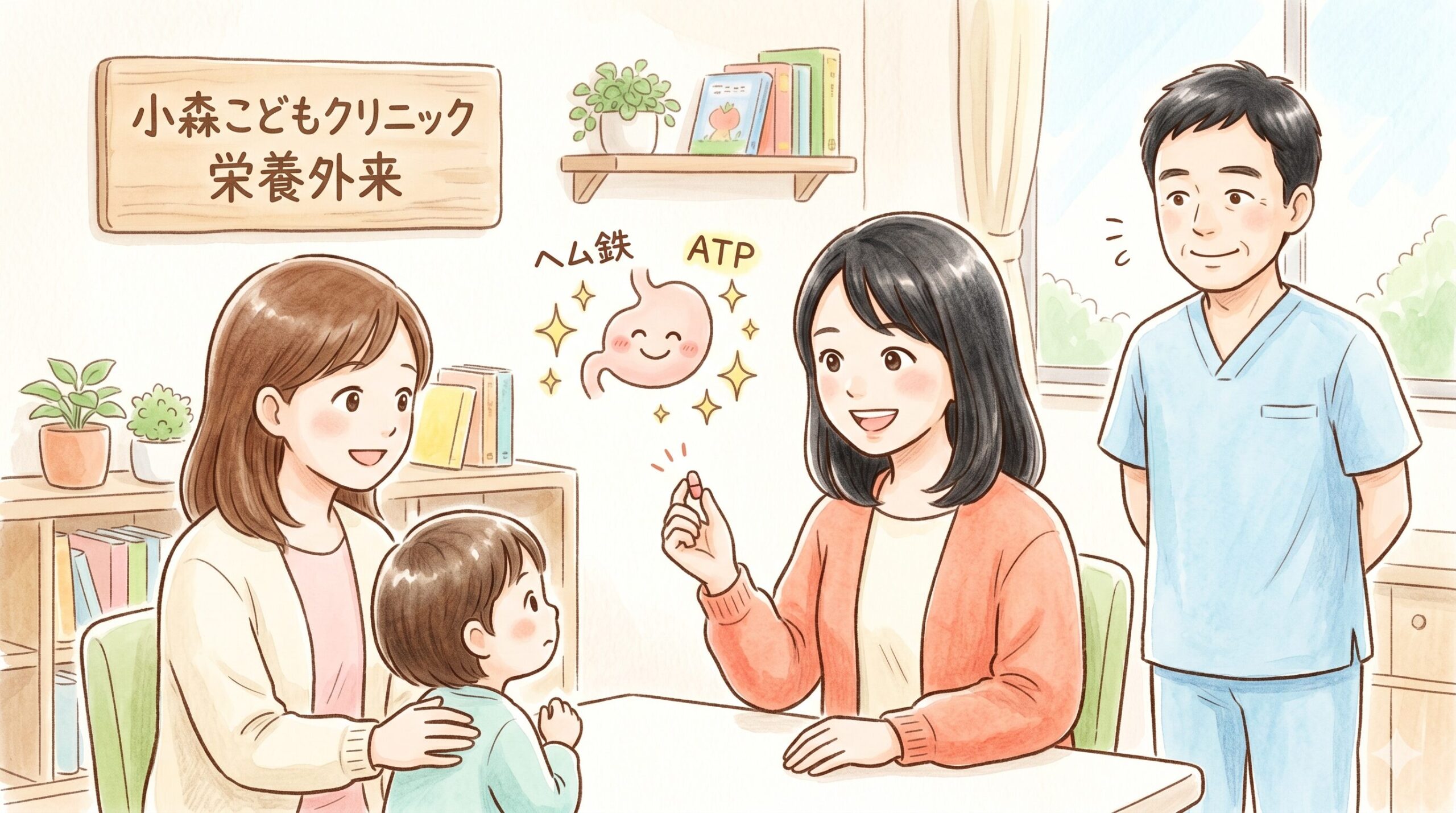 栄養カウンセラーがヘム鉄と無機鉄の違いを説明しています。